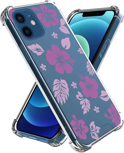 Miniatura 125 de Funda para iPhone 8 Plus y iPhone 7 Plus, linda funda Kawaii azul hibisco hawaiano floral estética floral para niñas preppy mujeres