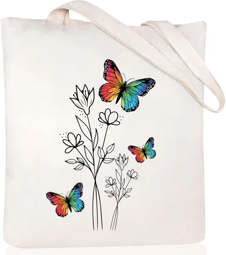 Miniatura 9 de Andeiltech - Bolsa de lona para mujer, con diseño de gato bonito y estética, bolsas reutilizables para compras y comestibles, con bolsillo