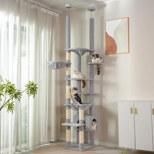 Miniatura 11 de Árbol grande XXL para gatos de 70 pulgadas de alto, resistente para gatos Maine Coon y gatos grandes, más de 20 libras, cama superior y hamaca, 2