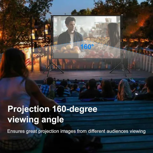 Miniatura 2 de Pantalla de proyector para exteriores con soporte, pantalla de proyector portátil de 120 pulgadas, soporte resistente, altura ajustable, pantalla