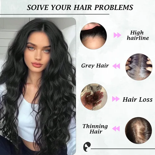 Miniatura 5 de forfeels Toppers de pelo sintético para mujer, fibra de proteína, 20 pulgadas, piezas de cabello para mujer, color marrón, resuelven mujeres