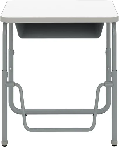 Safco Productos AlphaBetter 2.0 Escritorio para estudiantes de altura ajustable con barra de reposapiés oscilante y caja de libros, sentado a pie,