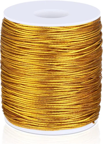 Cuerda elástica metálica de 100 yardas, cuerda elástica metálica de colores, cuerda elástica de oropel para adornos de Navidad, colgantes,