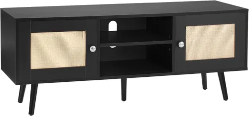 Miniatura 17 de VEVOR Soporte de TV de 52 pulgadas con soporte para televisores de hasta 75 pulgadas, centro de entretenimiento con toma de corriente y luces LED