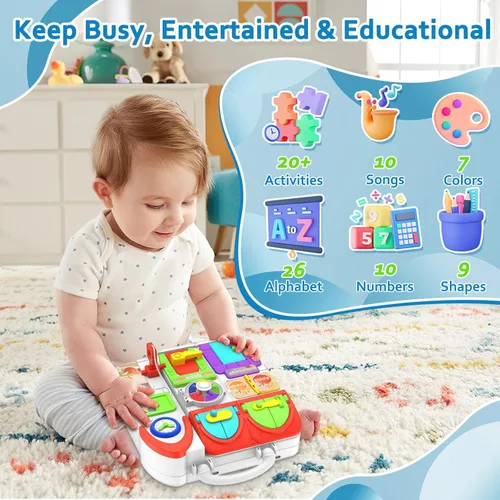 Miniatura 2 de Juguetes para niños pequeños de 1-2 años, tablero ocupado musical Montessori, juguete educativo temprano para niños pequeños de 1-3 años, juguete