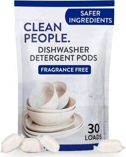 The Clean People Cápsulas para lavavajillas – Corta la grasa y enjuaga con brillo reluciente – Sin residuos – Cápsulas para lavavajillas sin