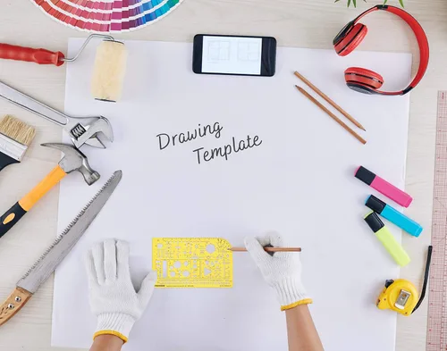 Miniatura 4 de Traceease Plantilla de dibujo eléctrico de símbolos eléctricos Plantilla de dibujo, regla de medición de plantilla de diseño