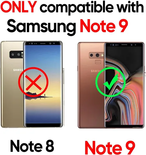 Miniatura 2 de LeYi Funda para Samsung Galaxy Note 9 con protector de pantalla curvado 3D, grado militar, a prueba de golpes, con soporte de anillo y soporte