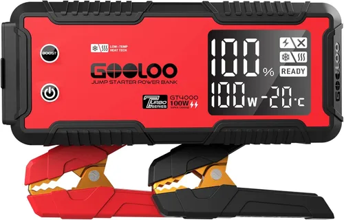 GOOLOO GT4000 Arrancador de Automóvil 4000A 100W de Carga Rápida 12V Paquete de Batería Portátil SuperSeguro con Tecnología de Precalentamiento a