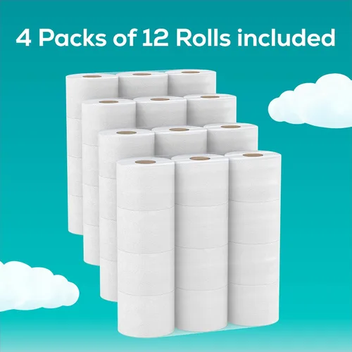 Miniatura 2 de Papel higiénico Angel Soft® con tubo perfumado a lino fresco, 48 rollos dobles = 96 rollos regulares, papel higiénico de 2 capas para baño