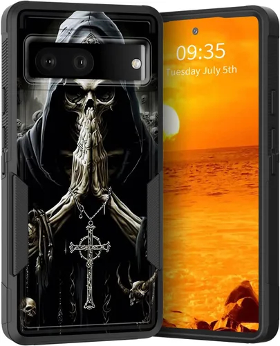 Miniatura 170 de Funda para Pixel 6A, Híbrida de Doble Capa de Servicio Pesado Resistente a Prueba de Golpes PC Duro + Funda Protectora de Silicona Suave para Google