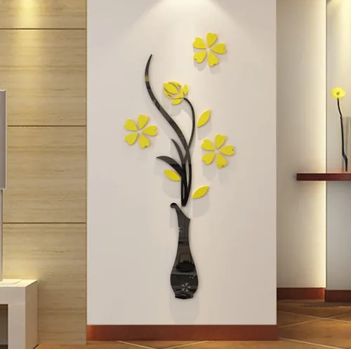 Miniatura 10 de Murales de pared con jarrón 3D para sala de estar, dormitorio, sofá, telón de fondo de televisión, calcomanías originales, regalo, calcomanía de Rojo