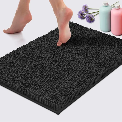 Miniatura 8 de LuxUrux - Juego de alfombrillas de microfibra de felpilla extrasuave de 1 pulgada de alto, muy absorbentes, para usar en el baño o la ducha