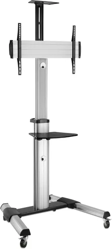 Miniatura 7 de Mount-It! Soporte de TV móvil para televisores de pantalla plana, carrito de TV con ruedas ajustable en altura para pantallas de 32, 40, 50, 55, 60