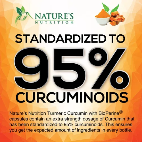 Miniatura 3 de Cúrcuma Curcumina con BioPerine & Jengibre 95% Curcuminoides 1950mg – Pimienta Negra para Absorción, Hecho en Estados Unidos, apoyo inmunológico