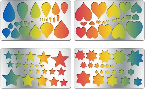 Miniatura 11 de BENECREAT 4 plantillas de metal con números del alfabeto de 4 x 7 pulgadas, plantilla de acero de 4 estilos para tallado de madera, dibujos