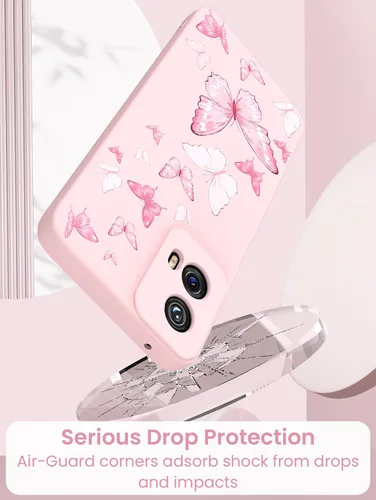 Miniatura 7 de Yucenx Funda para Motorola Moto G 5G 2024 de 6.6 pulgadas, funda de silicona líquida floral para niñas y mujeres, a prueba de golpes, antiarañazos