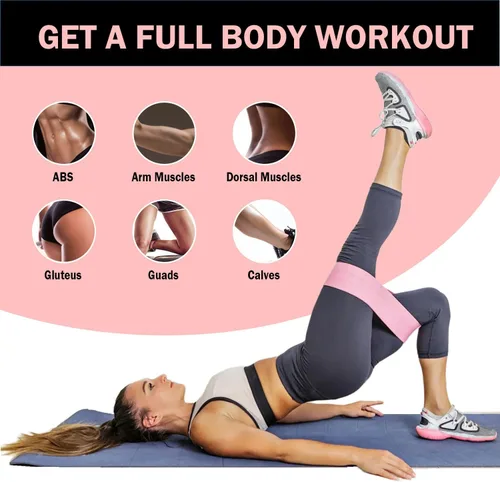 Miniatura 4 de KANGFITER Non-Slip Fabric Resistance Bands for Working Out, Loop Exercise Bands for Booty Leg, Butt, Glute, Stretch Workout Bands for Women & Men