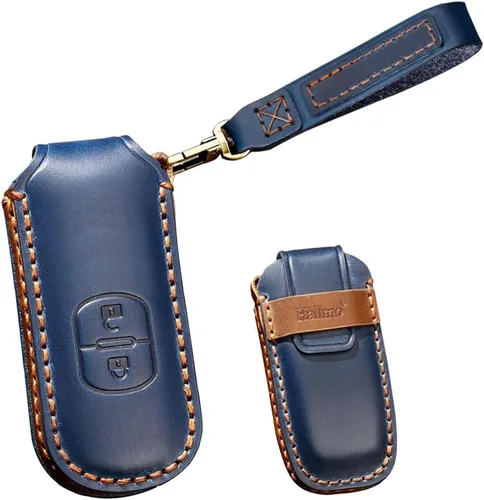 Miniatura 6 de Funda de cuero para llave de coche para Mazda CX-3 CX-4 CX-5 CX-7 Llavero Smart Remote Key Case Protector 2/3 Botones, 2 Botón-negro
