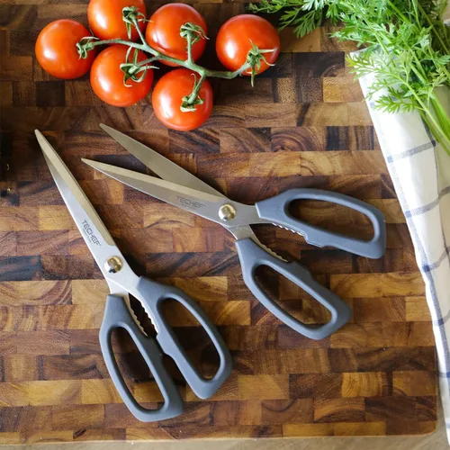 Miniatura 4 de TECHEF Tijeras de cocina, tijeras multiusos, aptas para lavavajillas, tijeras de carne de alta resistencia, tijeras de aves de corral, acero Scissors