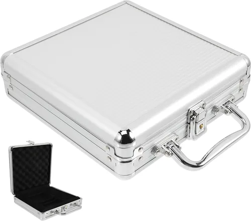 Yardwe Club Poker Chip Holder Poker Chip Case Vacío Aluminio 300 Poker Chip Carrier Gran Capacidad Tarjetas de Poker Titular de Almacenamiento Caso