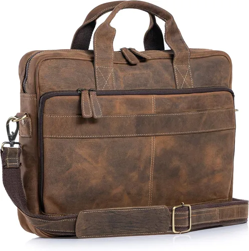 Miniatura 6 de KomalC Maletines de cuero de 16 pulgadas para computadora portátil, bolsas de mensajero para hombres y mujeres, mejor bolso de oficina