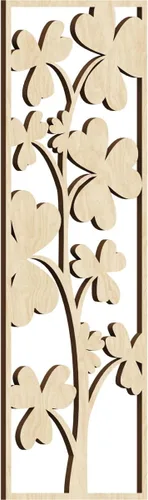 Miniatura 12 de 9 3/8 pulgadas de ancho x 24 3/8 pulgadas de alto x 1/4 pulgadas de alto, Bradford Paneles de pared decorativos de madera de calado, roble rojo rojo