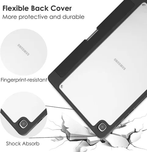 Miniatura 6 de Funda para Galaxy Tab S6 lite 10.4 2022/2020/2024 con soporte para bolígrafo, ultra delgada, ligera, a prueba de golpes, con carcasa trasera Negro