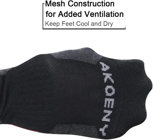Miniatura 5 de AKOENY Calcetines tobilleros atléticos para correr para hombre (6 pares)