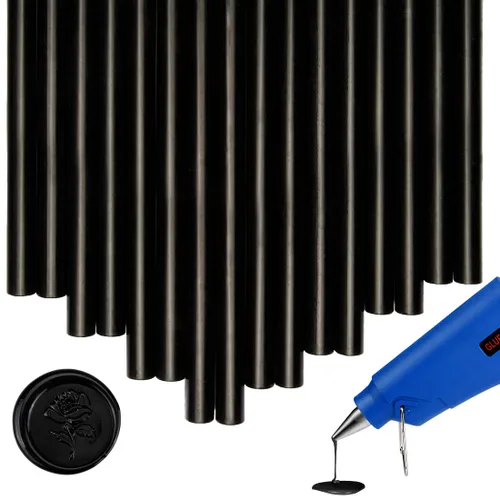 Miniatura 7 de 16 piezas de mini pistola de pegamento para sello de cera para sello de cera, oro ámbar, ideal para invitaciones de boda, tarjetas, sobres, paquetes