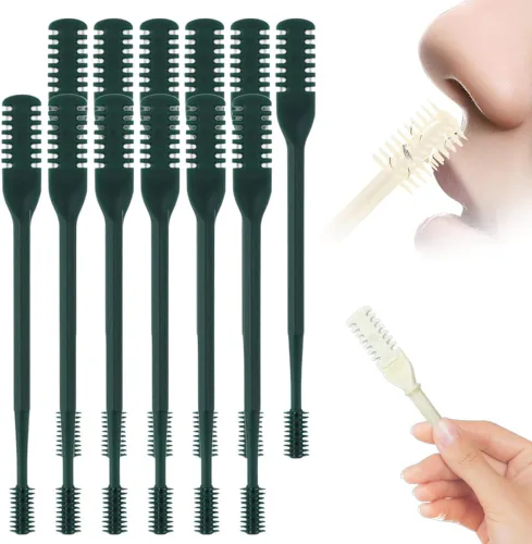Miniatura 18 de Recortador de Vello Nasal 2 en 1, Cuchillo de Vello Nasal de Doble Cara Mejorado, Cortador de Vello Nasal Manual para Mujeres y Hombres (Crema, 3)