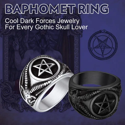 Miniatura 5 de Bandmax Anillos de calavera para hombre, de acero inoxidable, anillos de esqueleto de calavera para hombres y mujeres, anillos góticos punk