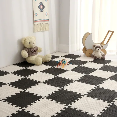 Miniatura 24 de Tapete de juego de espuma para bebé, tapete entrelazado de 0.4 pulgadas de grosor con colores sólidos, tapete de juego suave y no tóxico, tapete