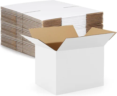 Miniatura 11 de Eupako Cajas de envío pequeñas, 6 x 4 x 4 x 4, paquete de 30 unidades, cajas de cartón corrugado, cajas de cartón para embalaje de pequeñas Blanco
