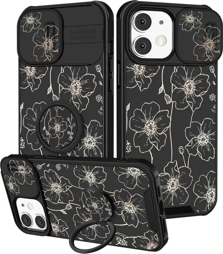 Miniatura 46 de Funermei Funda 2 en 1 para iPhone 13/iPhone 14 para mujeres, linda funda de teléfono con calavera para niñas, diseño de esqueleto gótico, divertido