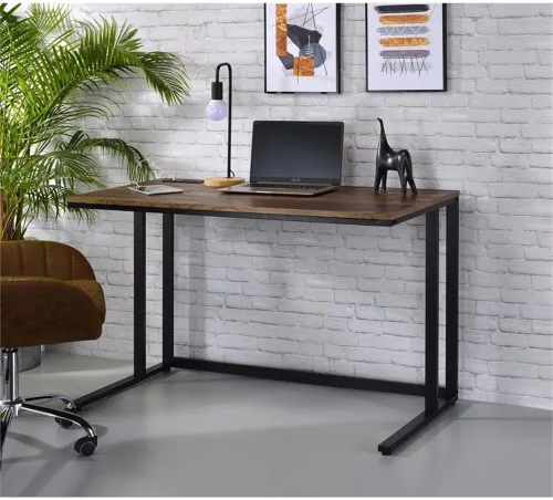 Miniatura 2 de Acme Tyrese Escritorio rectangular de madera con puerto USB en nogal y negro