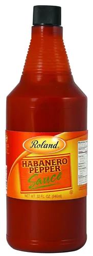 Roland Foods Salsa de pimienta habanero, comida importada especial, botella de 32 onzas, paquete de 1