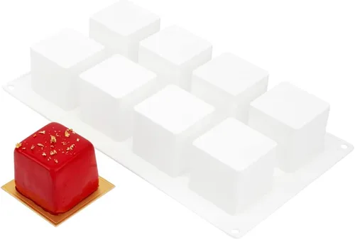 Miniatura 27 de Pastry Tek - Moldes para paletas de 4 cavidades, 10 moldes rectangulares para tartas, flexibles, congelables, de silicona blanca, fáciles