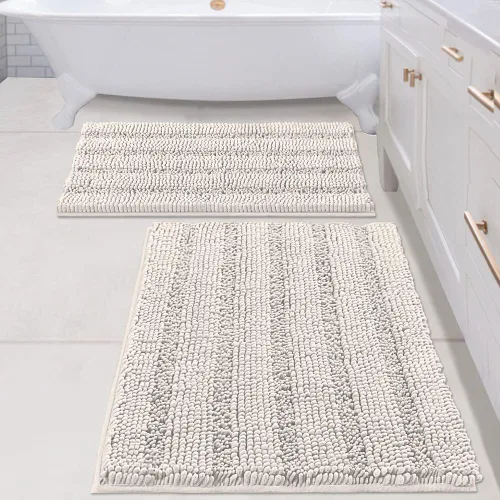 Miniatura 104 de H.VERSAILTEX - Alfombras de baño, juego de 2 piezas, alfombra de contorno para baño, juego de alfombras para inodoro, alfombra antideslizante
