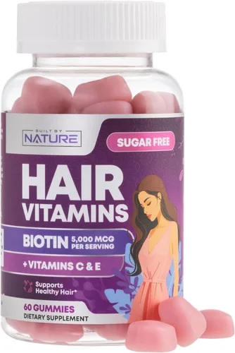 Built by Nature Vitaminas para el cabello, la piel y las uñas, gomitas para el cabello, la piel y las uñas, gomitas para el crecimiento del cabello