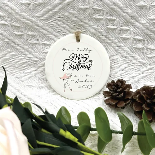 Miniatura 5 de Adorno con nombre personalizado, bailarina de ballet de Navidad, adorno personalizado para amantes del ballet, adornos de Navidad de ballerina