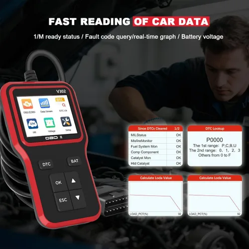 Miniatura 3 de Escáner OBD2 para Automóvil Herramienta de Diagnóstico, Lector Profesional de Códigos de Falla del Motor Auto OBD II con Reinicio, Probador
