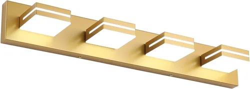 Miniatura 39 de SineRise - Lámpara LED para tocador de baño - Moderna lámpara de acrílico con acabado cromado para iluminación de pared sobre el espejo - 2 luces