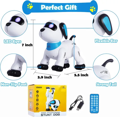 Miniatura 9 de yiman Perro Robot de Juguete con Control Remoto – Perro Robot Inteligente Programable para Niños de 3+, Juguete de Mascota Electrónico con Baile