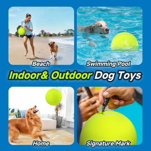 Miniatura 6 de HETOO Pelotas de Tenis Gigantes para Perros: Juguetes para Perros Grandes de 9.5 Pulgadas - Pelotas de Juguetes para Perros de Pastoreo al Aire