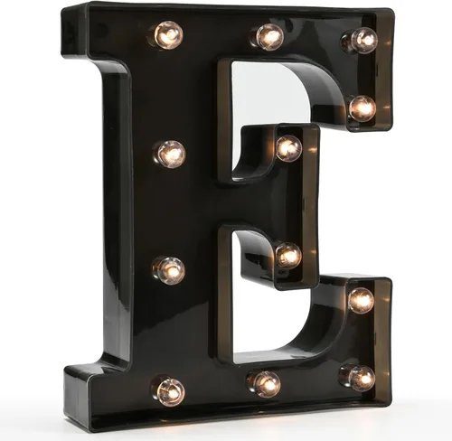 Miniatura 22 de Oycbuzo - Letras con iluminación Led, letras del alfabeto, color negro, para decoración de bares, festivales, cumpleaños, bodas