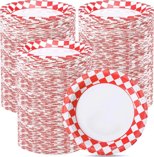 Miniatura 10 de FillTouch Paquete de 200 platos de papel desechables de 7 pulgadas para uso diario, a prueba de remojo, platos de papel pequeños resistentes