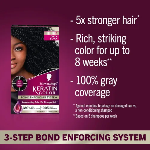 Miniatura 2 de Schwarzkopf con queratina color para el cabello Negro Onyx