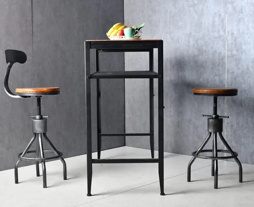 Miniatura 2 de Mesa de bar de 47 pulgadas de alto, mesa de bar de altura de barra, mesa de bar para sofá, mesa de centro rectangular para cocina y comedor, tubo