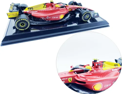 Miniatura 3 de HTLNUZD Bburag 24/1/2022 Nuevo F1-75#55 para Ferrari 75 aniversario Sainz Estático Fórmula Uno Aleación Coche de carreras de aleación fundido